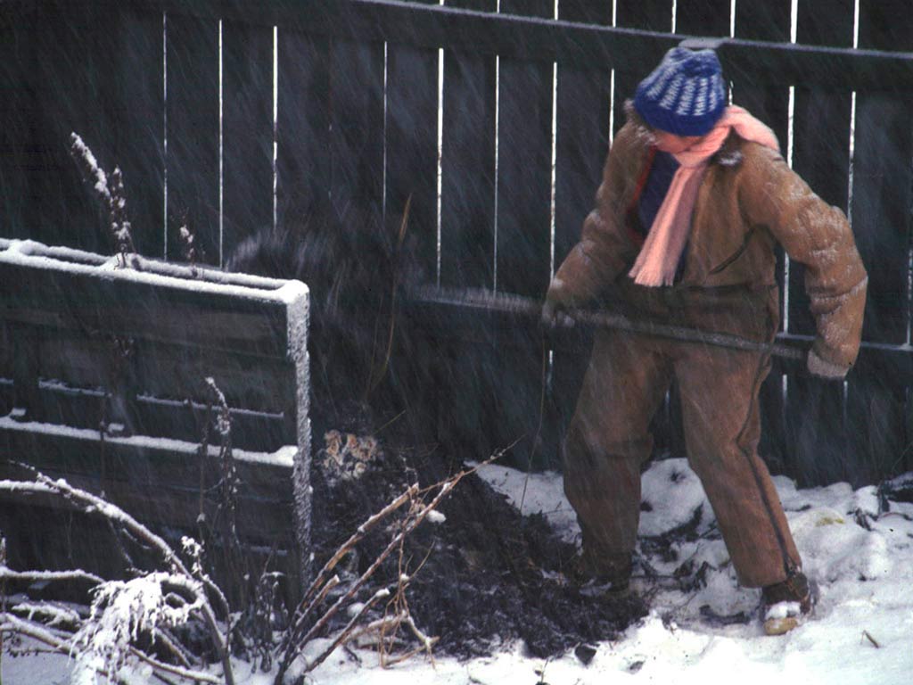 Marion turning compost 1986
